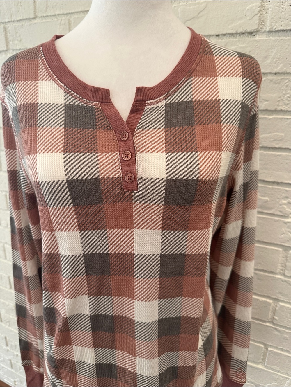 Cuddl Duds Plaid Top